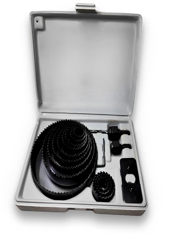 ZIODIC Hole Saw Set 16 Pieces, Hole Saw Kit with Hex Key and Mandrels for Wood, PVC Board, Plastic Plate Drilling (16 PIECES) - Image 1